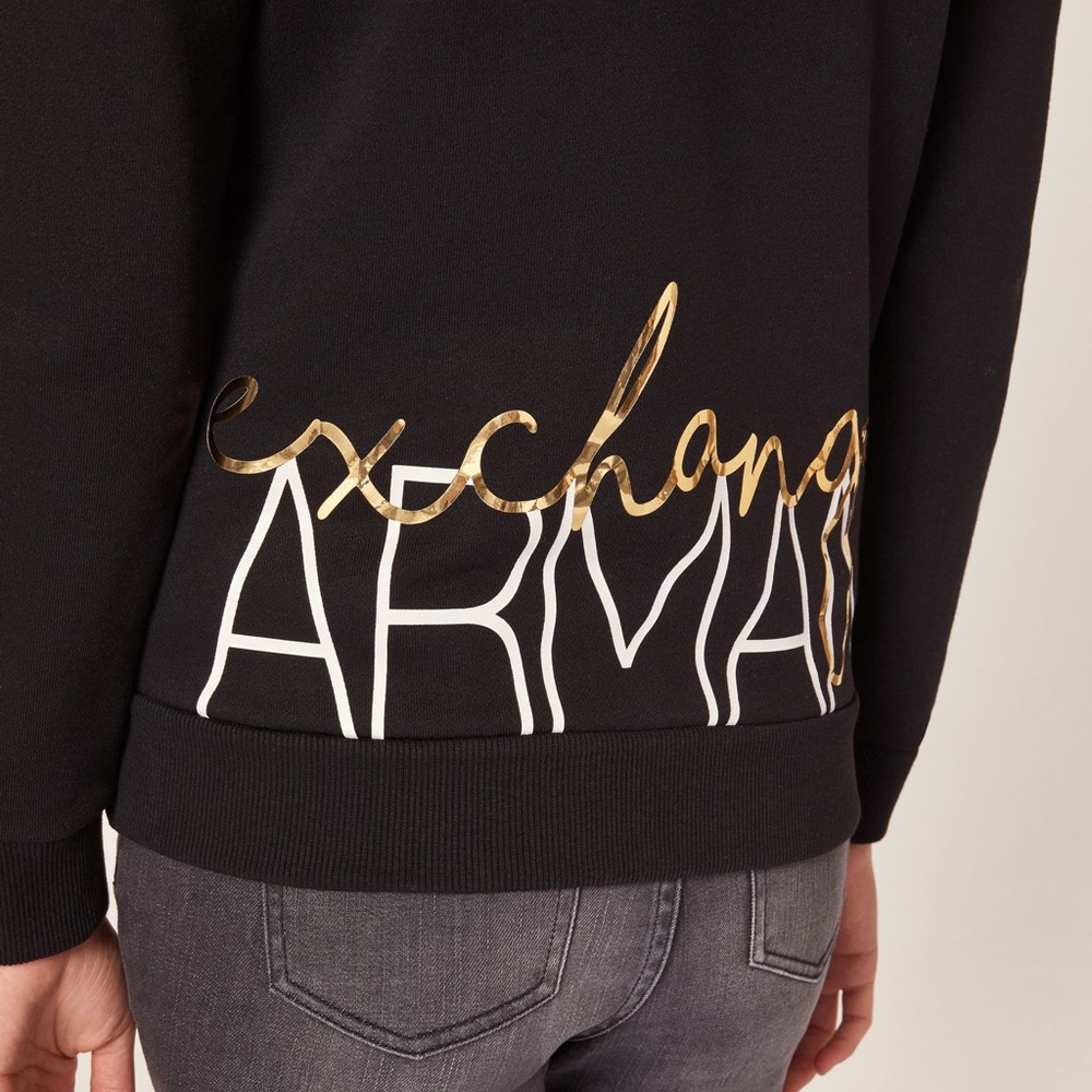 METALLIC HEM PRINT ZIP-UP HOODIE